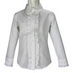 Cotton shirt M / L rounded collar and jabot - Lui & Lei