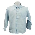 Camicia in lino con colletto button down e manica lunga - Lui & Lei