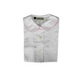 Cotton round collar puffy shirt with round collar tartan profile - Lui & Lei