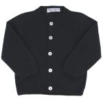 Korean cashmere cardigan with ribbed profiles fastening to the right - Magia di Nonna