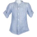 Camicia in Lino con colletto alla coreana e manica lunga - Magia di Nonna